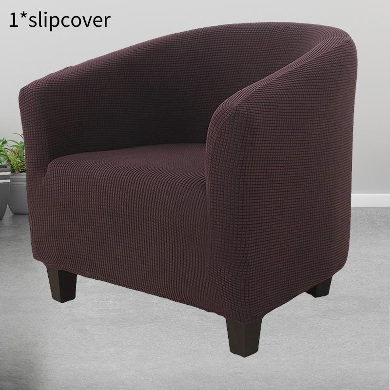 Thickened Elastic Sofa Cover For Single Sofa Chair Leisure Club With U-shaped Design Deep Grey