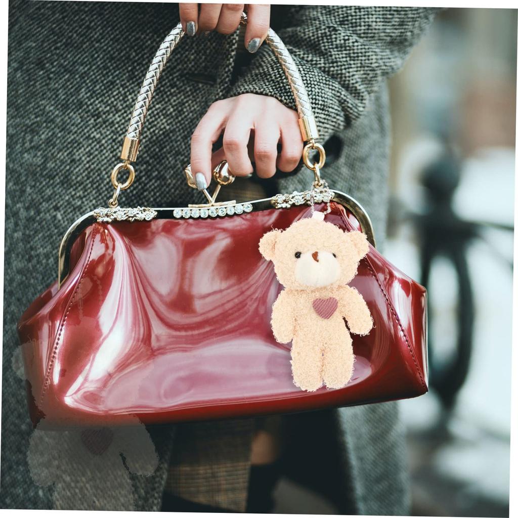 Toddmomy 12-teilige Teddybären-Puppen, Stoffbären, Mini-Bären, Tieranhänger-Schlüsselanhänger, Mini-Plüschtiere, sperrig, Valentinstagsgeschenk