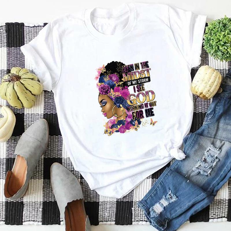 Iron On Patches Afro Woman Clothes Stickers T-Shirt Diy Parches Ropa Heat Press Appliqued Hoodies Stripe Thermo Transfer