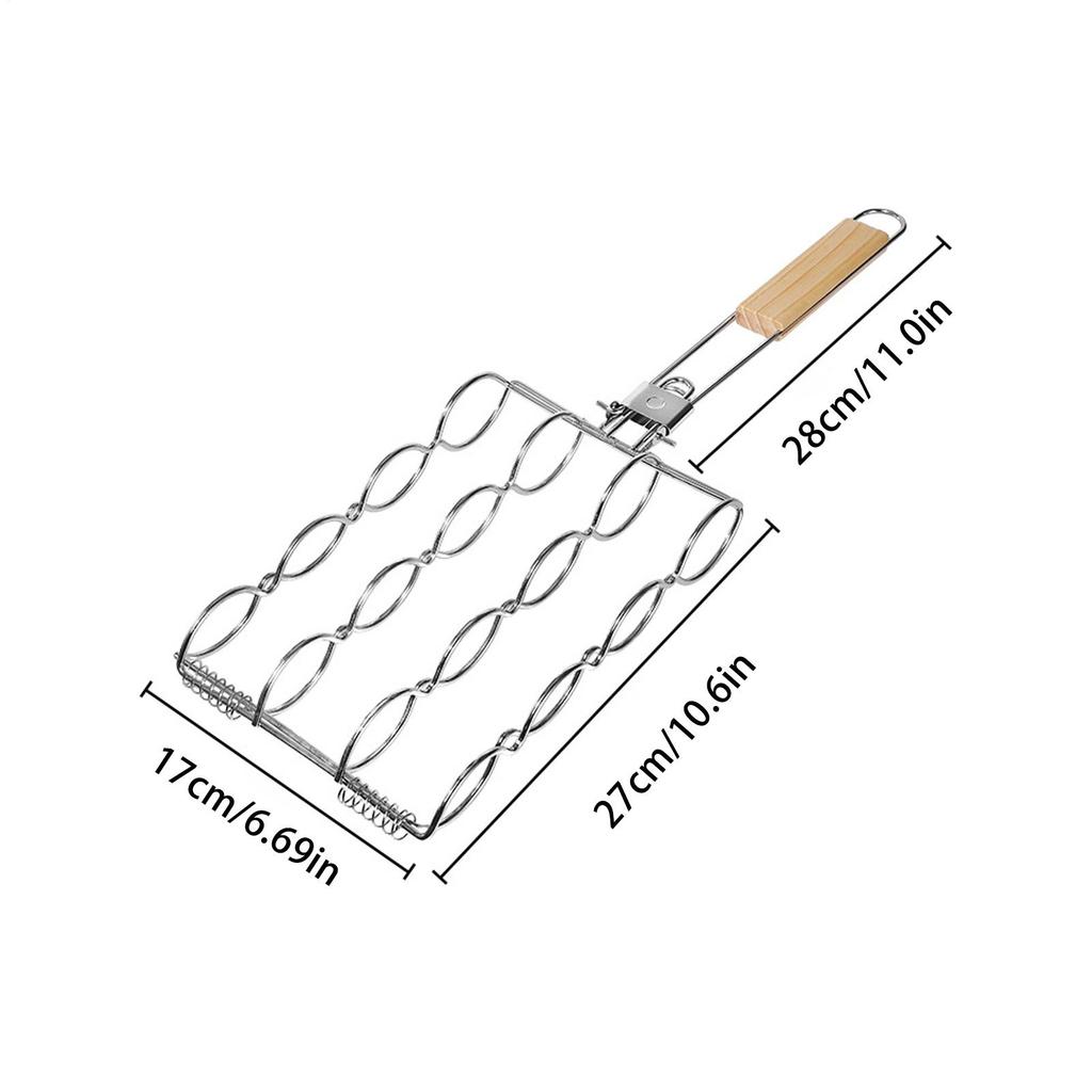 Foldable Outdoor Barbecue Corn Grill Portable Corn Sausage Grill Multifunctional Corn Grill Clip For BBQ Picnic Camping