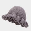 Handmade crochet ruffled wool hat fashion colorful hat men's and women's ruffle edge hat
