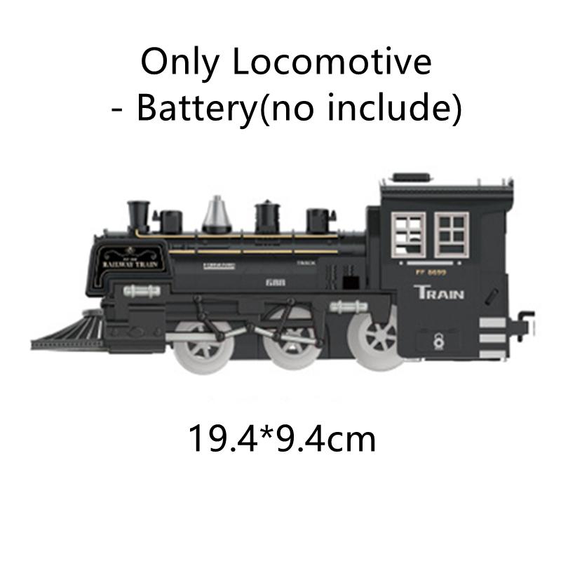 Duman Simülasyonlu Model Elektrikli Raylar Oyuncaklı Çocuk Hediyesi ile Demir Yolu Komik Yük Treni Su Buharlı Lokomotif Oyun Seti