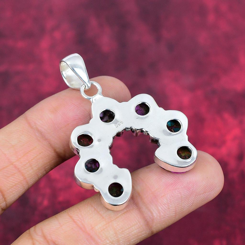 Pendentif Huître Épineuse Rose, Bijou en Pierre Précieuse en Argent Sterling Massif 925, Pendentif Fait Main, Pour Thanksgiving