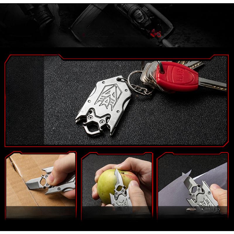 Mini Knife Transformers Small Knife Keychain Folding Knife Multifunctional Express Knife Outdoor Portable Combination Knife