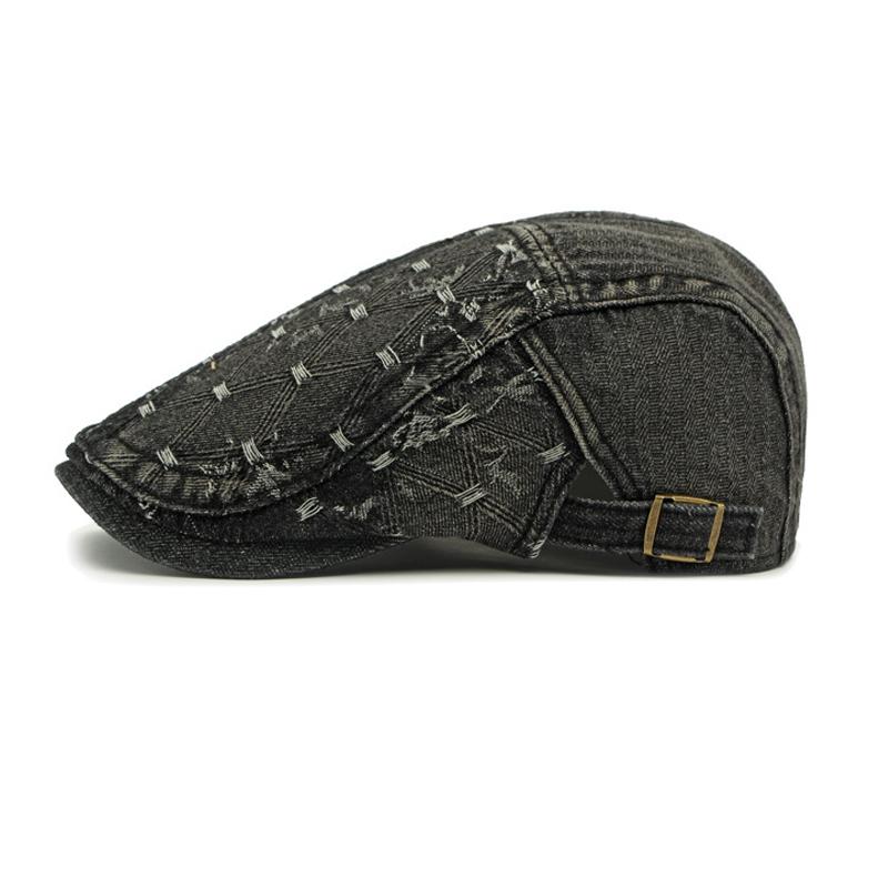 Denim Beret Women British Vintage Forward Cap Men's Peaked Cap