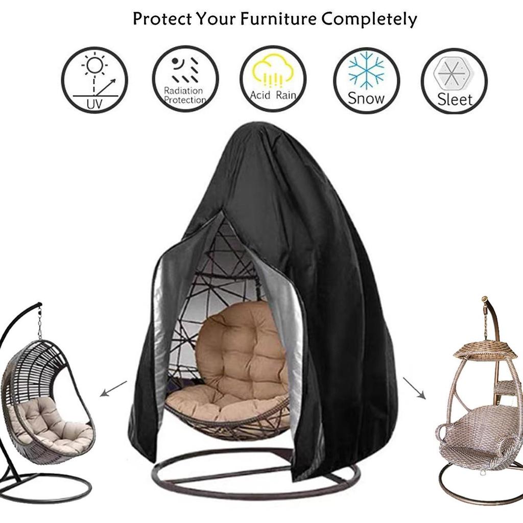 Eggshell Outdoor Patio Hanging Chair Cover - Rainproof & Sunproof 420D Swing Basket Cover.