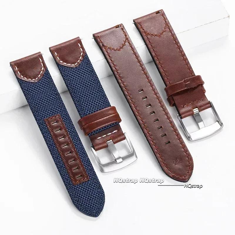 High Quality Nylon Watch Strap Quick Release 20mm 22mm for Huawei Nylon Leather Wristband Men Women Sport Waterproof Bracelet