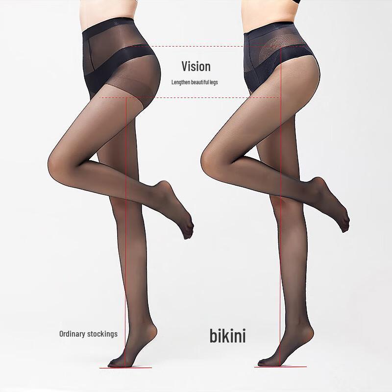 Langsha Women's Sheer Bikini Crotch Pantyhose