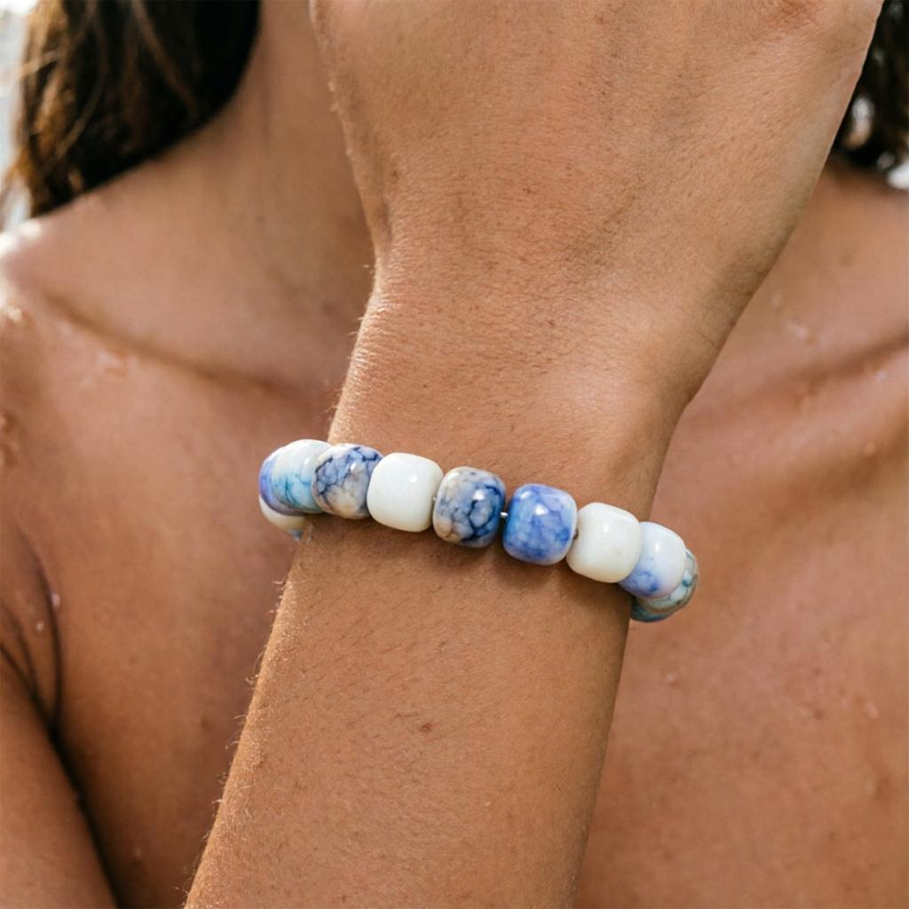 New jewelry bracelet bucket beads handmade beaded bracelet crystal water dyed Tianhe stone bracelet