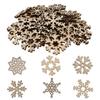 50pcs Christmas Snowflake Wooden Pieces Wooden Cutouts Craft Christmas Snowflake Ornament Christmas Decoration For DIY