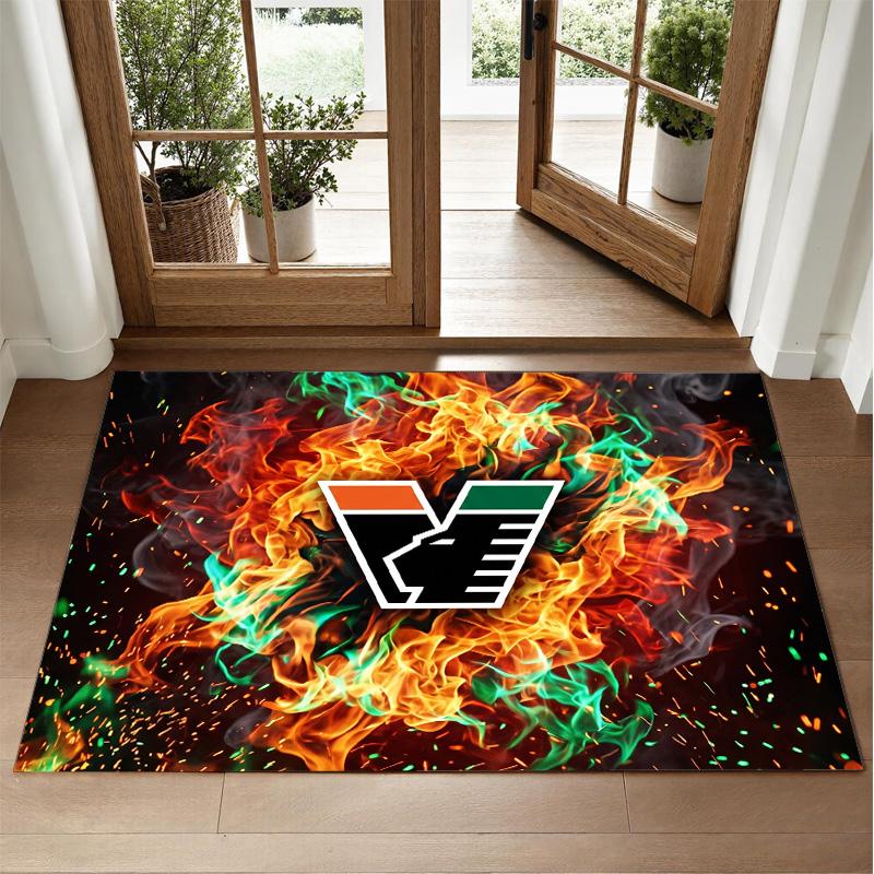 Venezia FC Football Design Crystal Velvet Rug Soft Decorative Mat for Bedroom Entrance