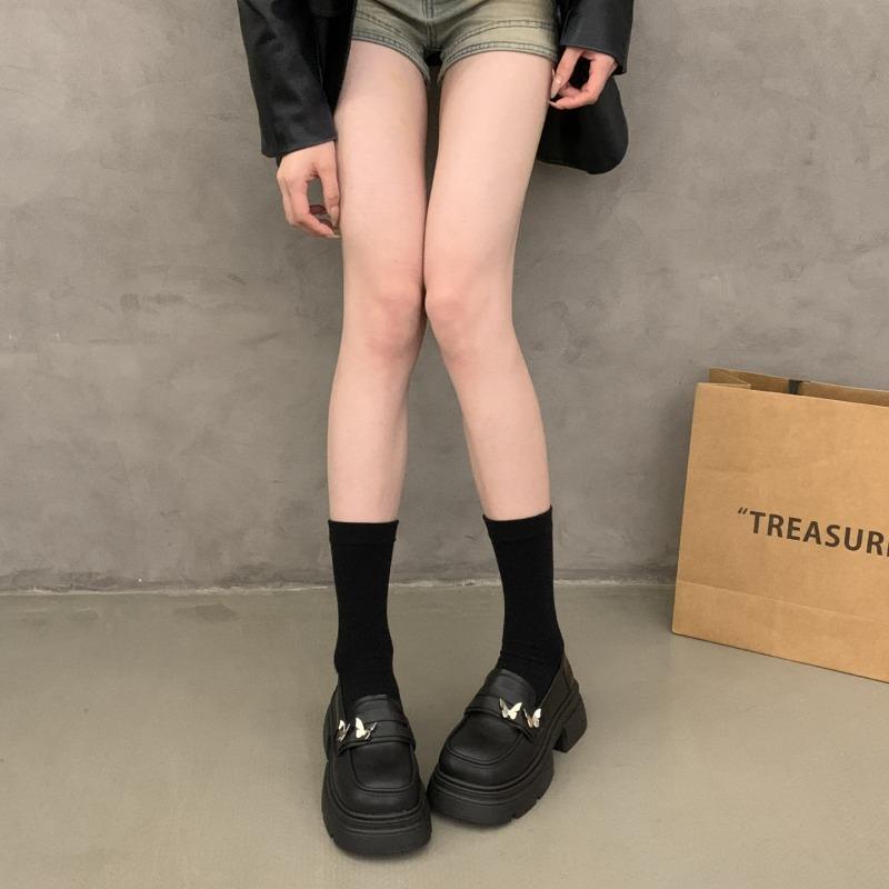Small leather shoes women's shoes new summer fashion temperament single shoes heightened thick sole