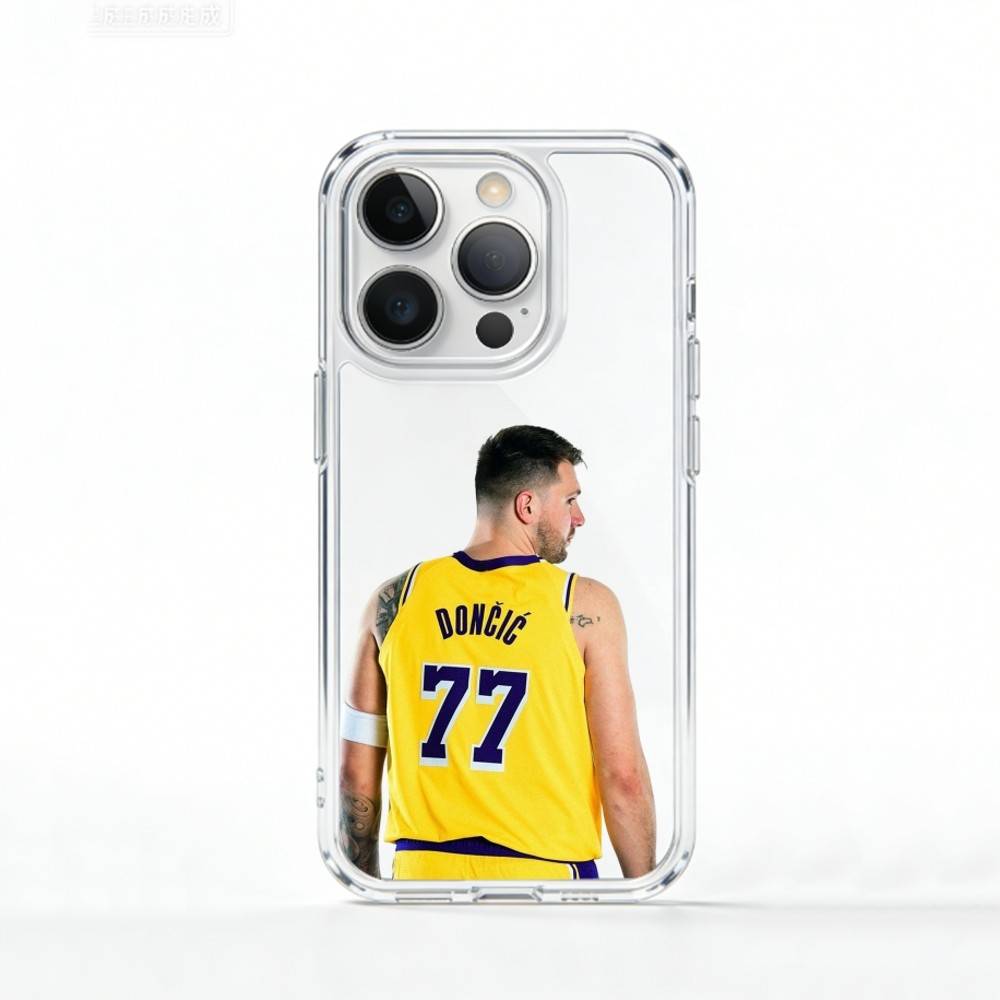 

basketball Luka Doncic 77 Phone Case For iPhone 17 16 15 14 13 12 11 Mini Pro Max Plus Transparent Cover iPhone17promax