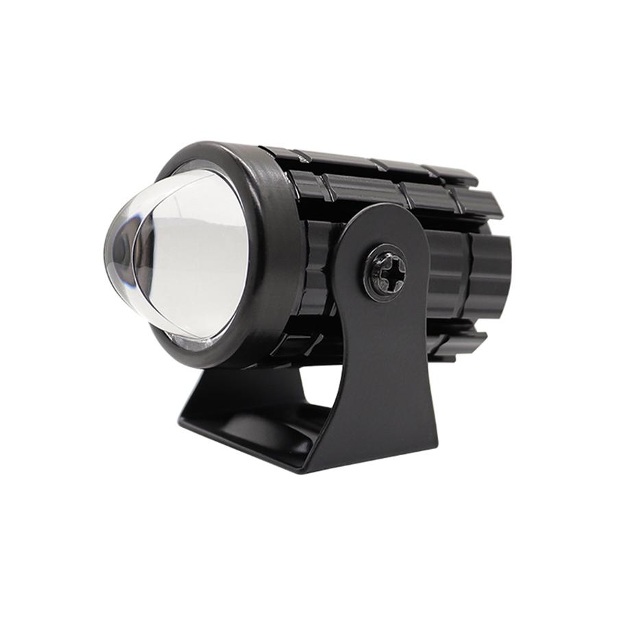2Pcs Universal Motorcycle LED Headlight Projector Lens Dual Color ATV Scooter Dr