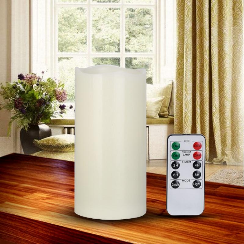 

Светодиодный проектор ночник Романтическая электронная свеча Без настоящего огня Срок службы 20 000 часов таймер спальня жизнь белый