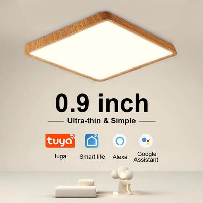 Lampa sufitowa LED Tuya Smart WiFi 36 W WiFi Aplikacja Sterowanie głosowe Alexa/Google Pilot Kwadratowe i okrągłe lampy sufitowe Salon