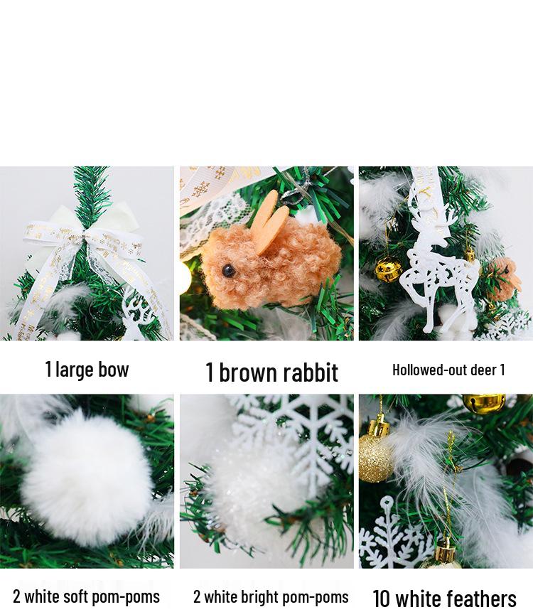 60cm Mini Christmas Tree with Lights & Desktop Ornaments