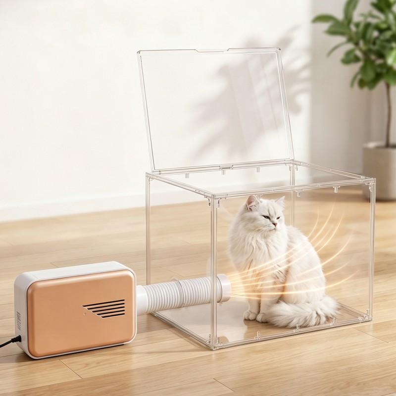Portable Pet Dryer Box Cats Dogs Quiet Foldable Hair Drying Machine Home Use Small Animal Grooming Device