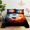 Ensemble de draps de lit de football Cartoon Imprimé numérique Polyester Drap plat et taie d'oreiller 2/3 pièces Literie pour garçons adolescents enfants