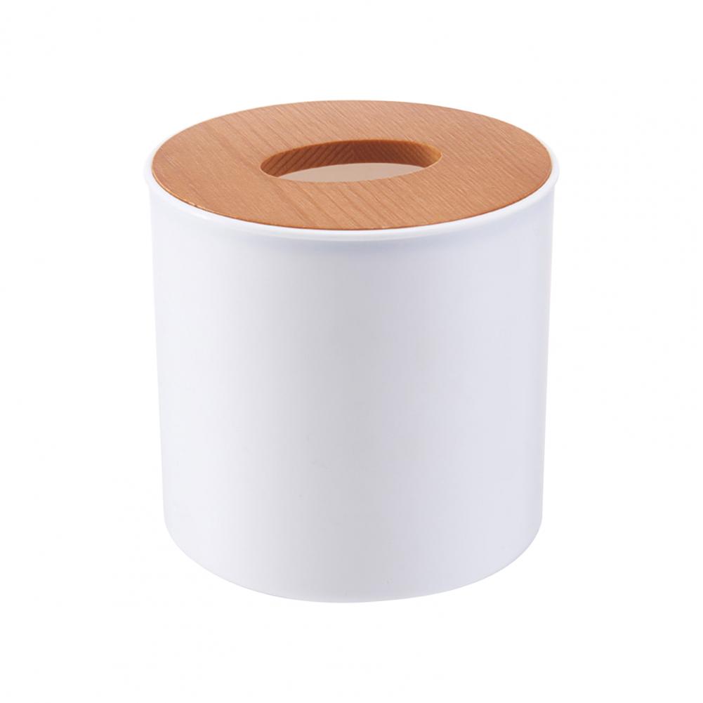 Household Tissue Storage Holder Rectangle/Round/Square Moisture-proof White Desktop Tissue Box for Bathroom Paper Dispenser Case