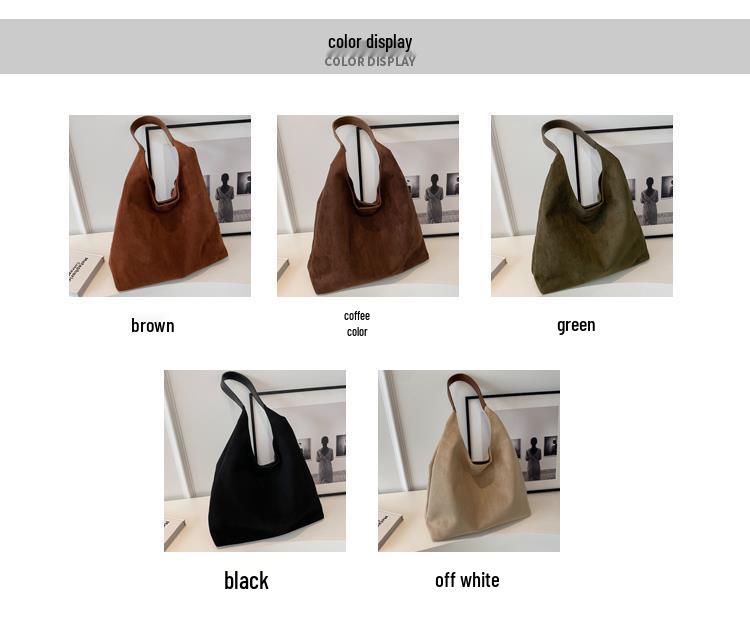 Vintage Frosted Large Women's Tote: Autumn/Winter Shoulder Bag with Texture and Spacious Capacity