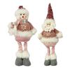Yousheng Long Leg Christmas Plush Doll Standing Snowman Santa Claus Christmas Doll with Retractable Legs for Home Mantel Decoration
