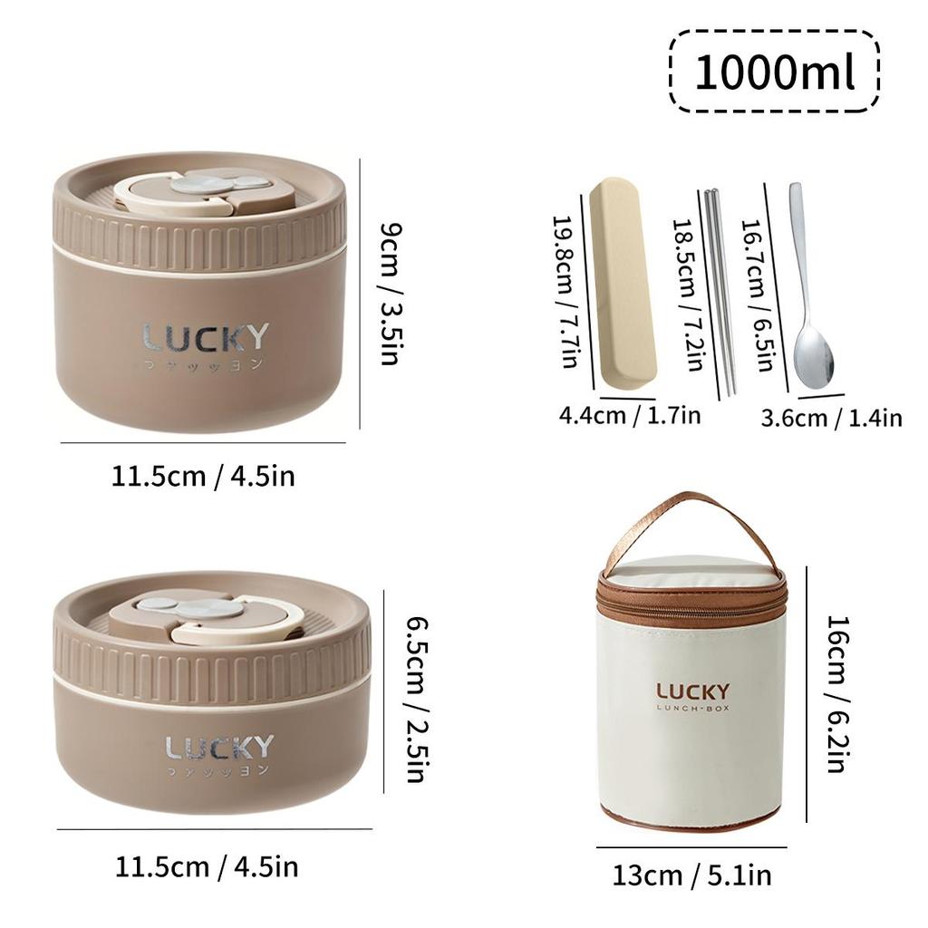 18/8 Stainless Steel Thermal Food Container Bento Lunch Box Set, Portable Keep Warm Lunch Container With Insulated Bag