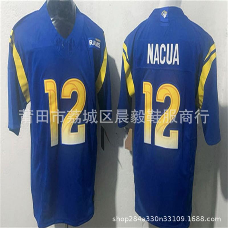 Los Angeles Rams NFL Jersey 12 Nacua 17 Adams Third Generation Embroidered Football Uniform Men Women