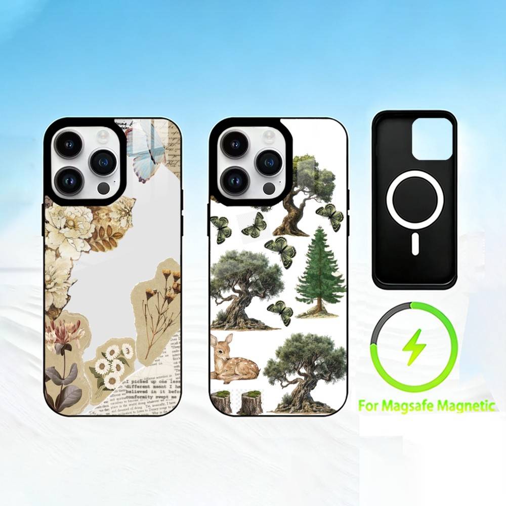M-Mosaic Art Painting Phone Case For iPhone 17 16 15 14 13 12 Pro Max Plus for Mirror Wireless Magnetic Cover