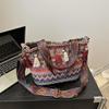 Bohemian Large-capacity Fringed Vacation Beach Bag Retro Versatile and Simple Single-shoulder Bag