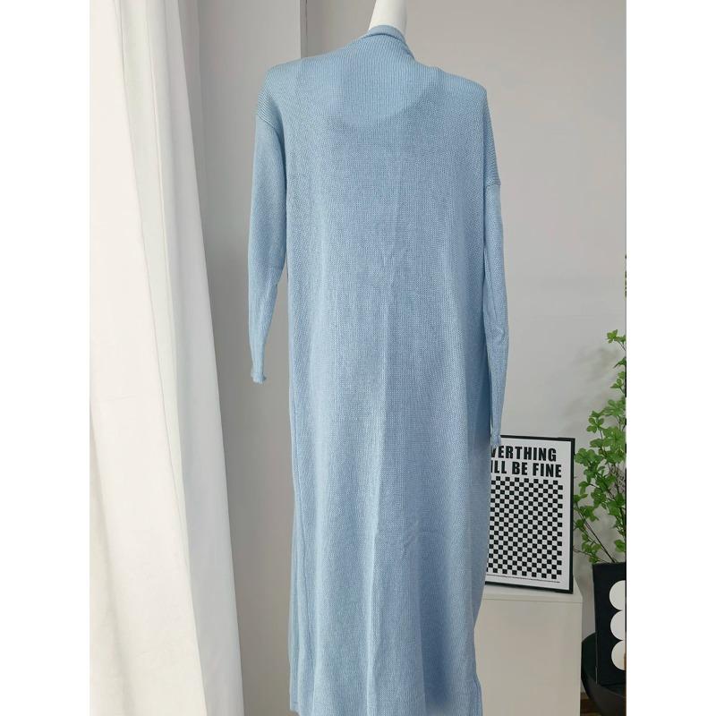 Hirsionsan Měkké Volné Sety Dámské Třídílné Dlouhý Rukáv Kardigan & Sexy Vesta Šaty Elegantní Dámské Vykrojené Oblečení Tepláková Souprava