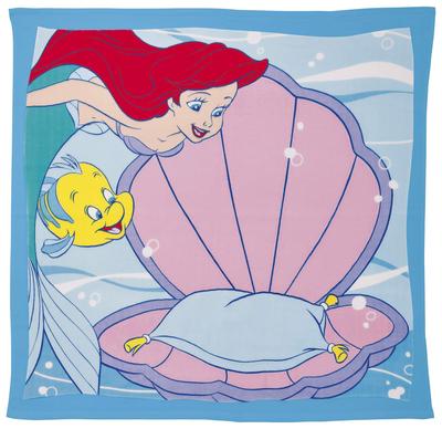 Toalla de Baño para Bebé Marushin, Princesas Disney La Sirenita Ariel, 90x90cm, Taburete de Concha, 2305002100
