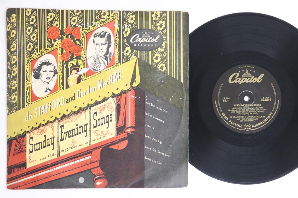10inch Record JO STAFFORD GORDON MACRAE PAUL WE  Sunday Evening Songs LC6611 CAPITOL UK Jazz Used