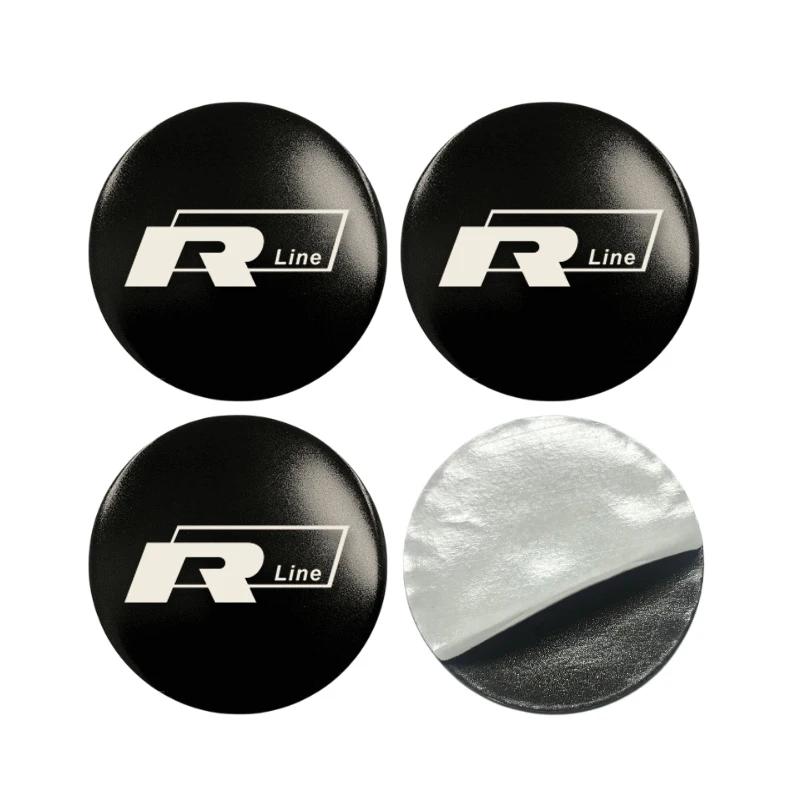 

For VW VOLKSWAGEN 2026 New 4pcs 56/60/65mm Car Wheel Center Stickers for Volkswagen Rline Golf Scirocco Variant Touareg Lamando 56mm Wheel Stickers