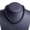 aurora 9mm Natural Jet Necklace and Earrings Set (2-Piece Set, Jet Black) Made in Japan