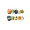 Hand-Painted Press-On Nails Short Square Cat Eye Design Cute Kawaii Style Wearable Nail Tips Women