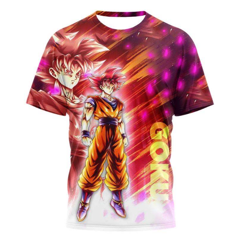 2026 Summer Dragon Ball Retro Fitness T-shirt Men's Oversized 3D Printed Short-sleeved Family Unisex