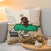 Cushion Cover  Linen  SkinFriendly Soft Decorative Case For Sofa Home Decor Joguman Korean Instagram Dinosaur Pillow cover