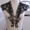 Lace Trim Flower Rhinestone Patch Elegant Lace Bodice Applique Sew On Patches  Dress Decoration