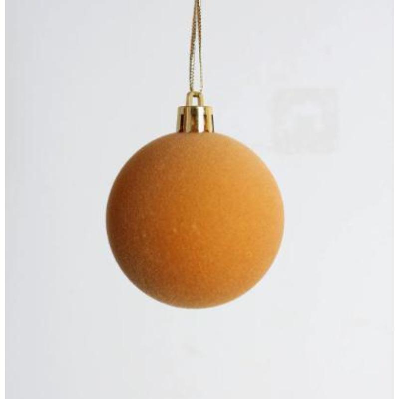 Wholesale Plastic Velvet Ball Pendants Flocked Christmas Balls Xmas Tree Hanging Ornaments New Year Wreath Party Decorations
