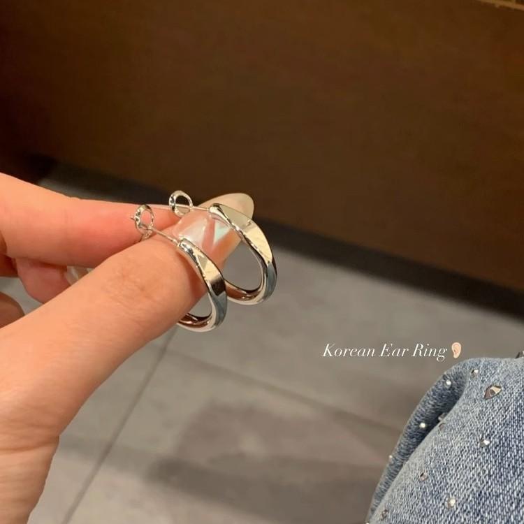 ins cold wind s silver needle ear ring earrings new popular stud earrings niche design sense advanced