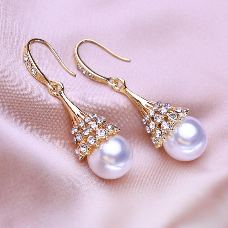 KNIKOO Brincos para mulheres Moda Brincos de pérolas Jóias para casamento Noiva Festa Brincos Presentes