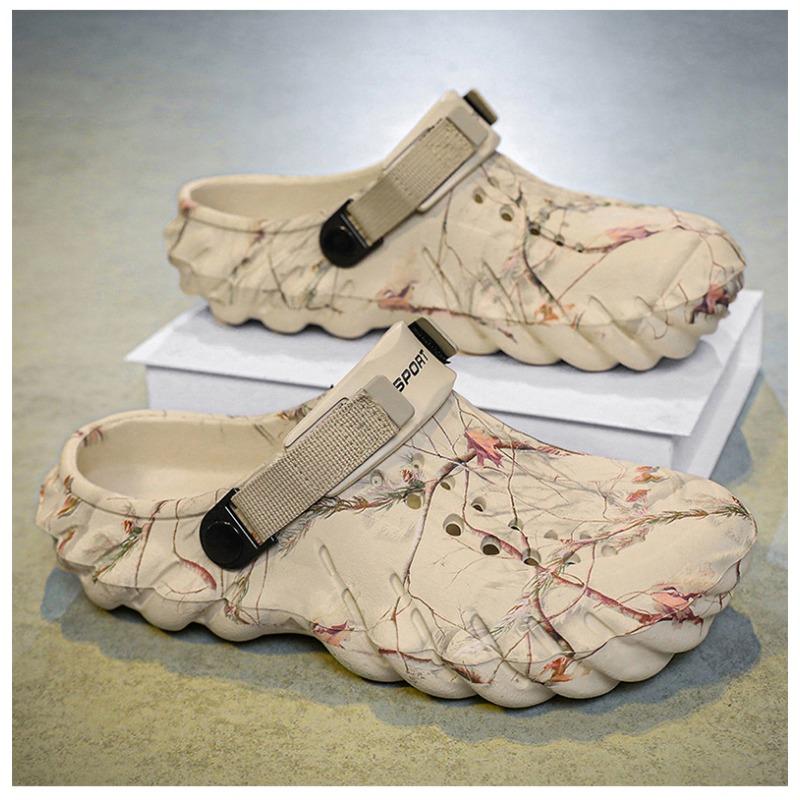 Large Size Men's Casual Shoes for Outdoor Wear, Toe Caps, Slippers, Outdoor Men's Beach Shoes
