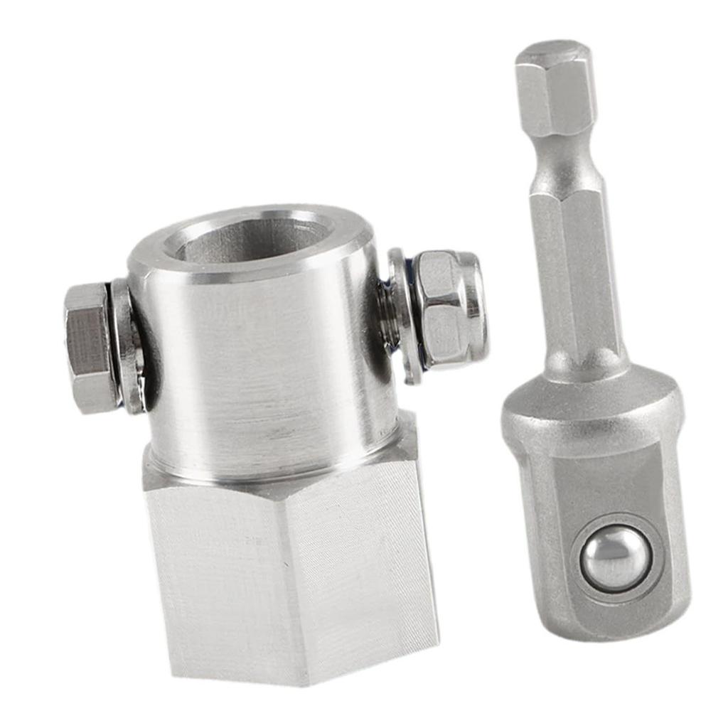 Jack Crank Handle Cordless Drill Adapter Stainless Steel Hand Crank Trailer Jack Adapter with 12in