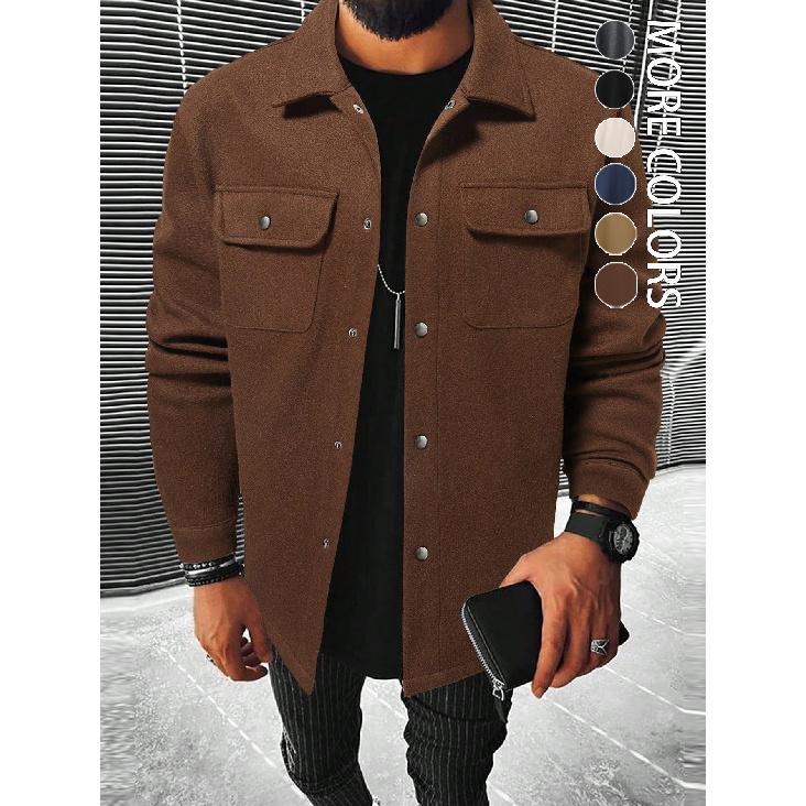 

New style men s turn-down collar jacket, loose-fitting casual corduroy work jacket for men XXL коричневий