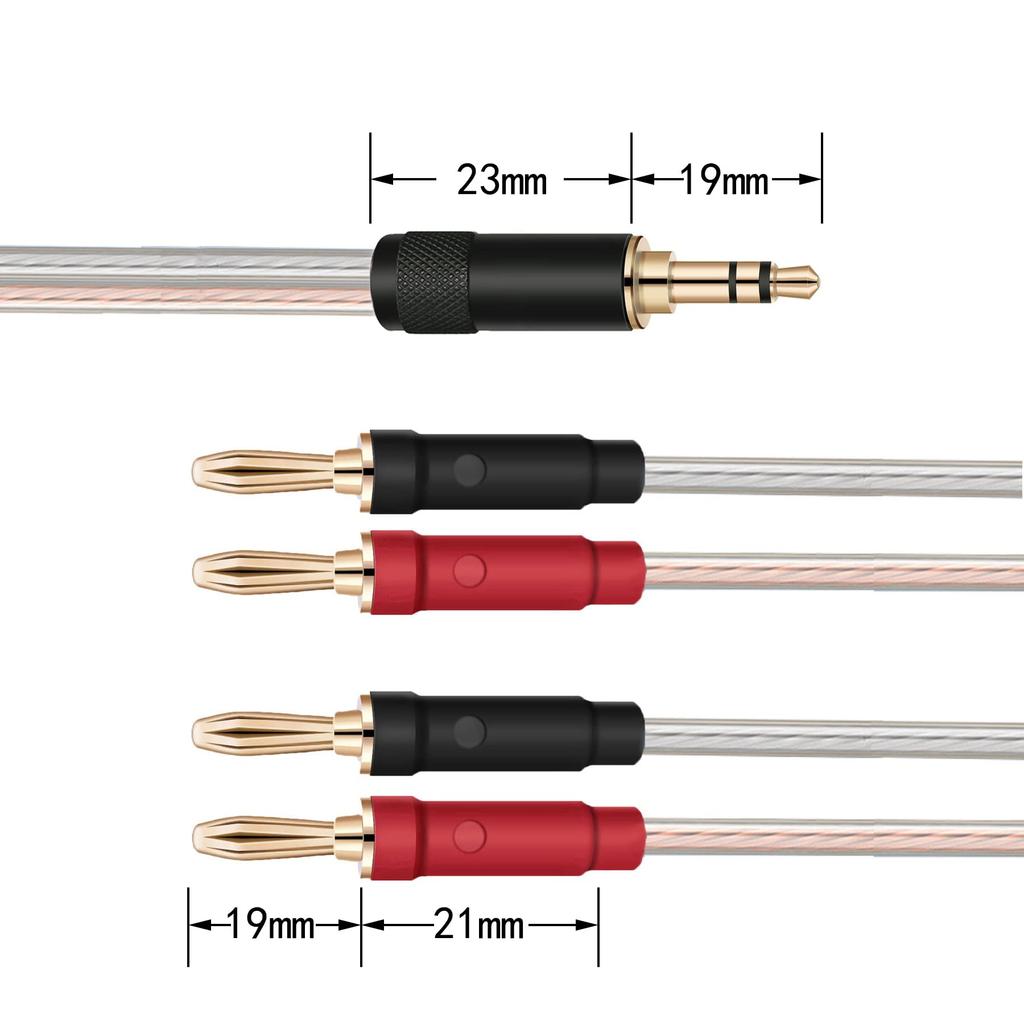 ipovoq 3.5mm Banana Plug Conversion Cable for Speakers, 3.5mm to Banana Plug Extension Cable, 0.5m Audio Cable