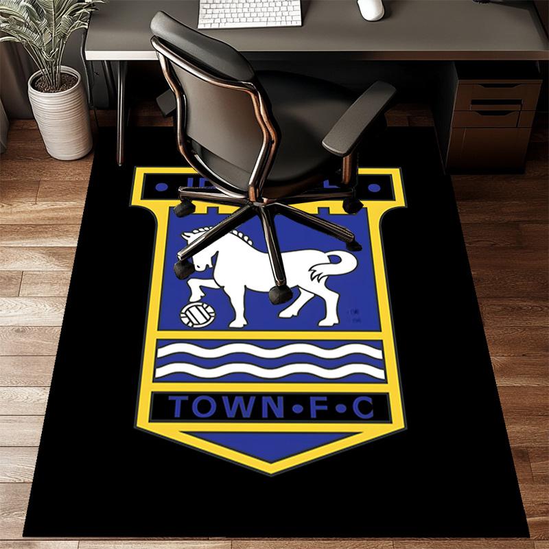FC Ipswich Crest Rug for Living Room, Game Rooms, Office, Bedroom, Office Floor Mat Playful Design, fan gifts Christmas decor