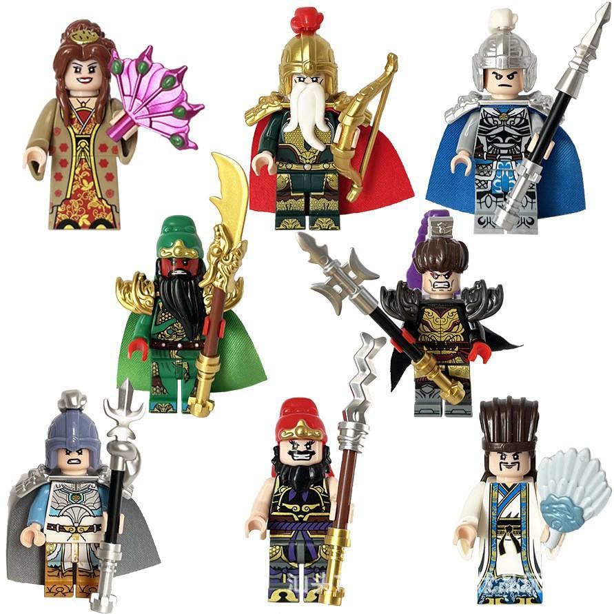 

Three-Person Series Zhao Yun Guan Yu Zhang Fei Lu Bu General Soldier Figure Children Assembling Building Block Villain Accessories