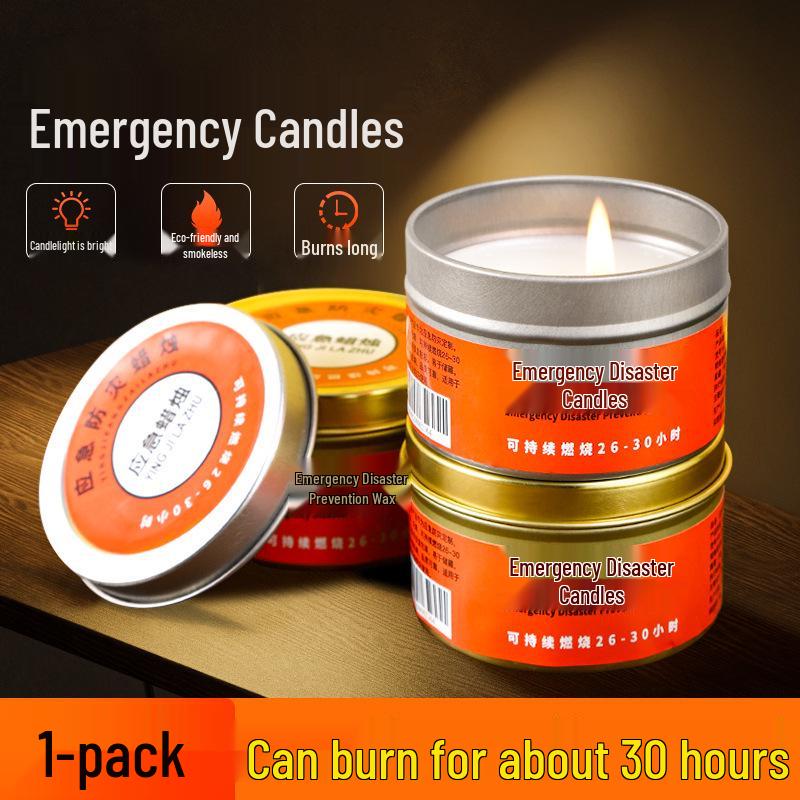 Smokeless Odorless Emergency Survival Candles: Windproof, Waterproof, Fireproof for Power Outages and Disasters