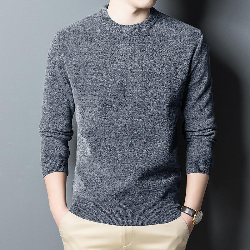 

Spring and Autumn Knitwear Men s Warm Base Knitwear Fashion Casual Men s T-shirt Solid Color Inner Shirt Bottom Sweater XXXXL